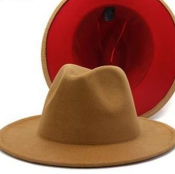 Accessories - Khahki Two Tone Fedora Hats, Multicolors